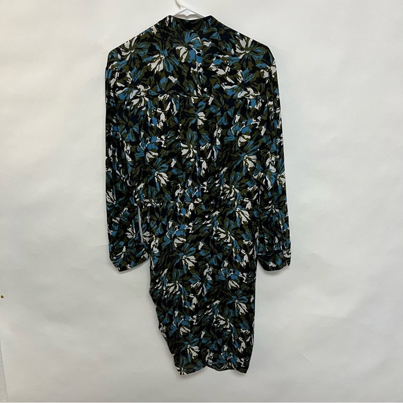 New Veronica Beard Georgina Dress Floral Print Wrap Olive Green 100% Silk Size 8 - Picture 5 of 8